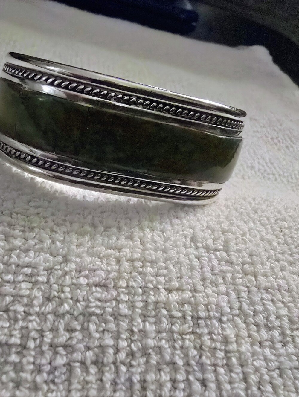 Couture Domed Sterling Silver Serpentine Statement Cuff